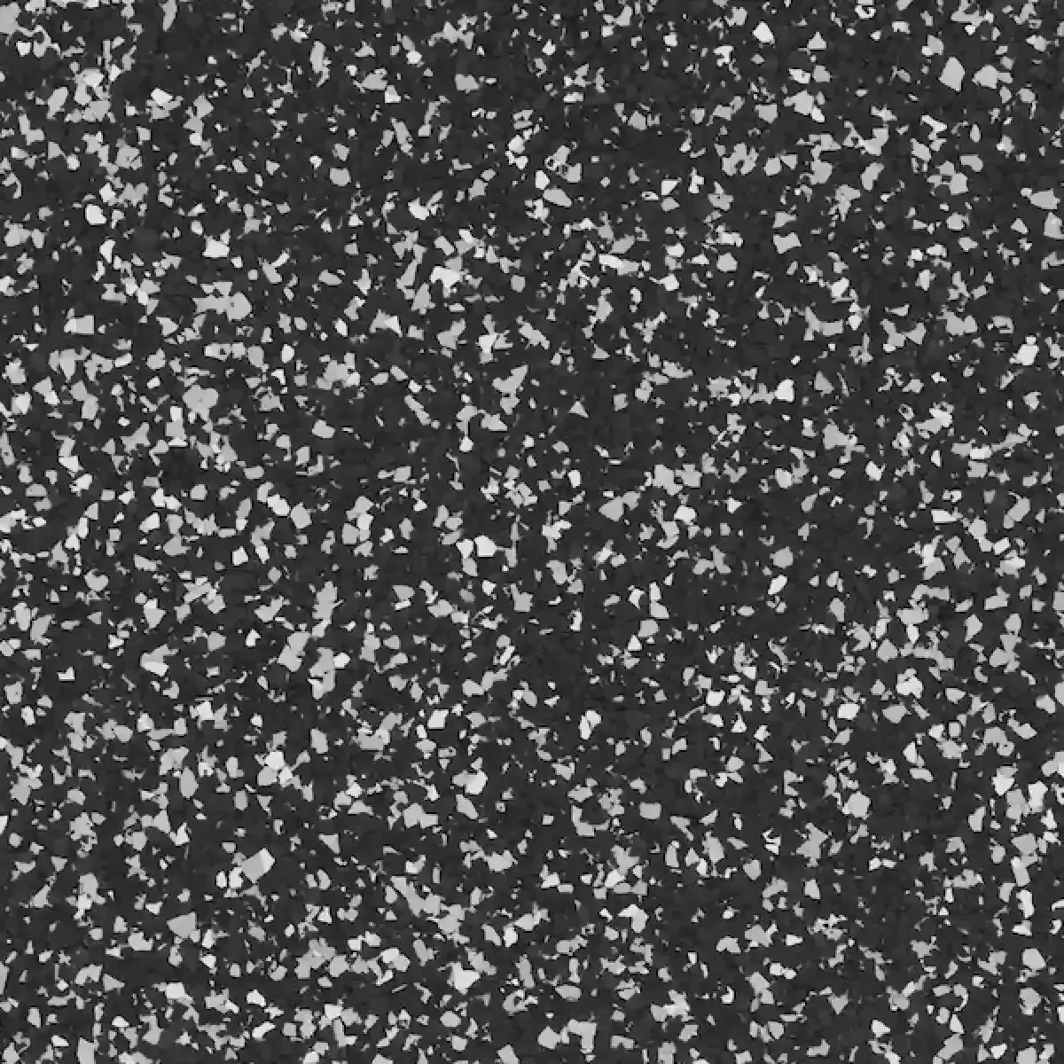 Dark gray speckled texture with scattered white flecks.