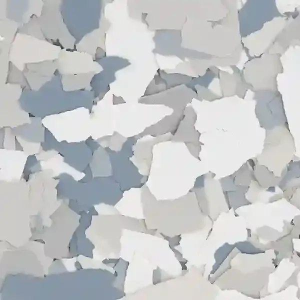 Abstract pattern of white and pale blue-gray torn paper pieces