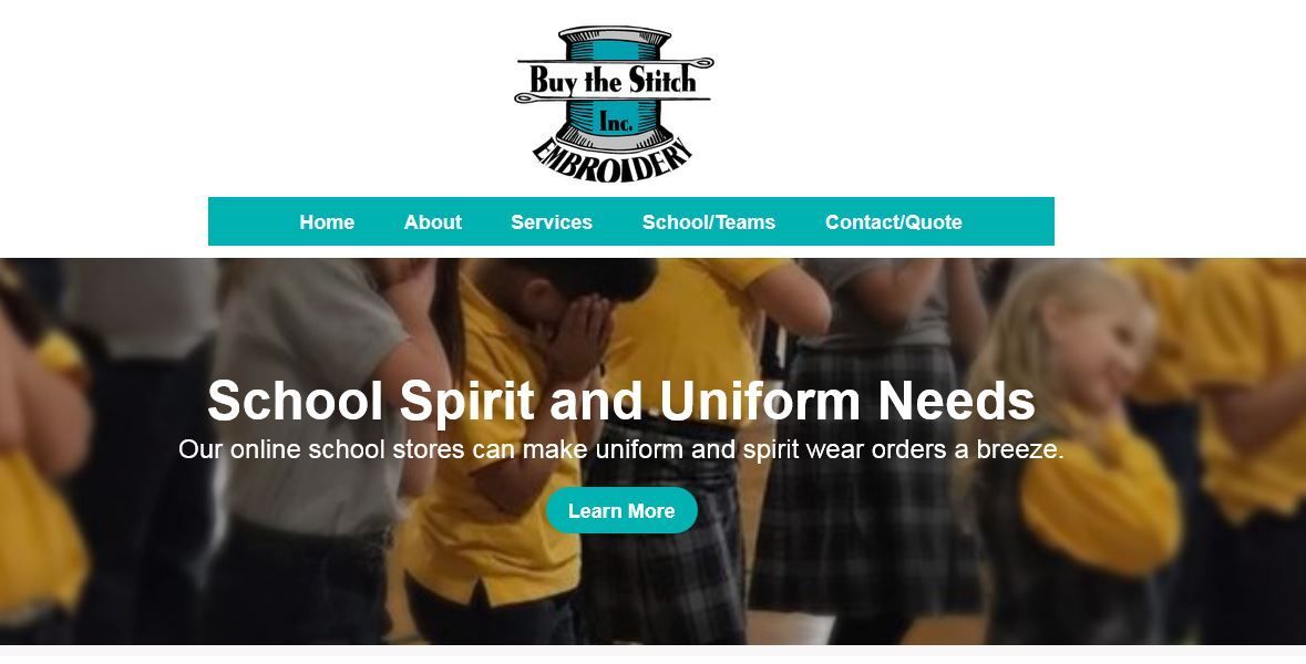 Buy the Stitch Embroidery home page screen shot.