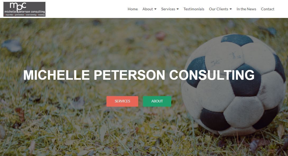 Michelle Peterson Consulting home page screen shot.