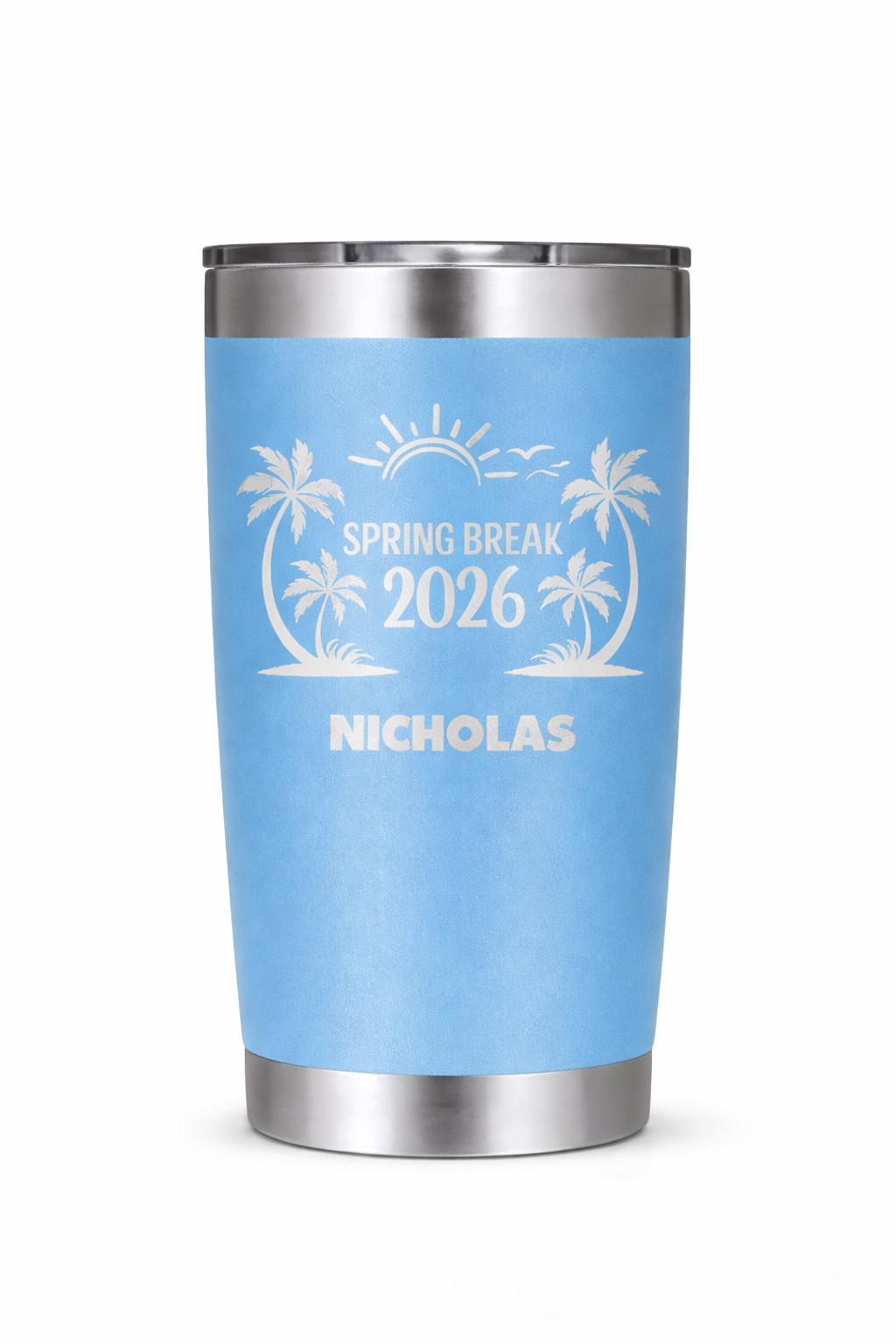 Sky Blue Personalized 20oz Tumbler.