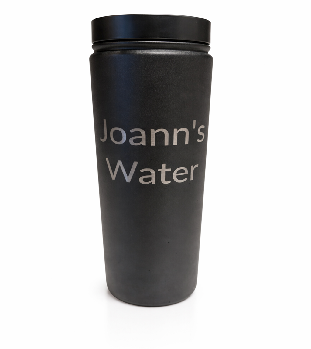 Black sample water bottle