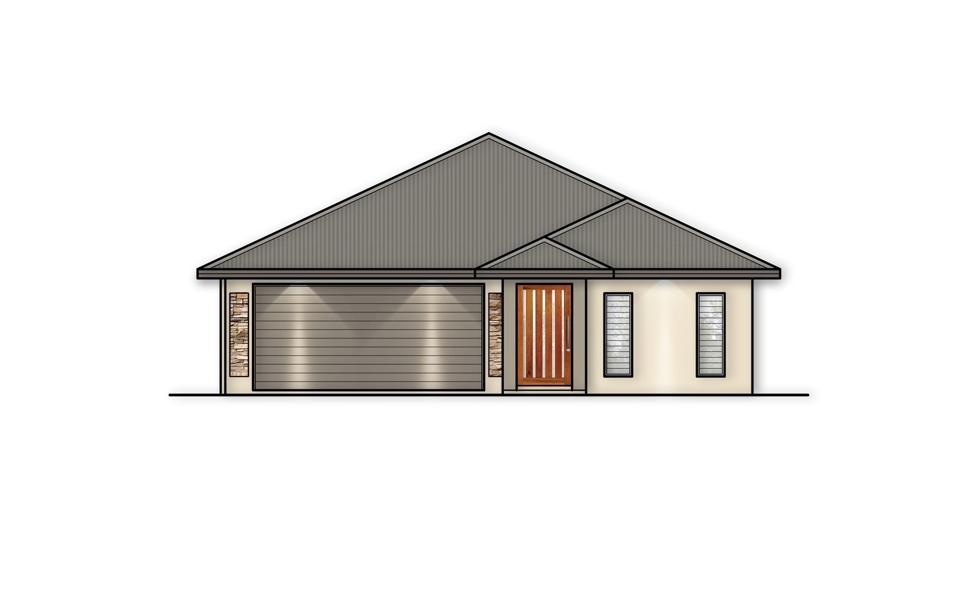 A Drawing of a House With a Roof and a Garage — Ashlee Jones Homes in Gordonvale, QLD