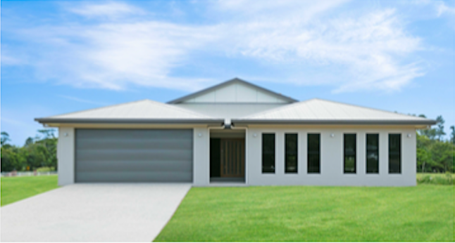 A Black and White Drawing of a House With a Garage — Ashlee Jones Homes in Gordonvale, QLD