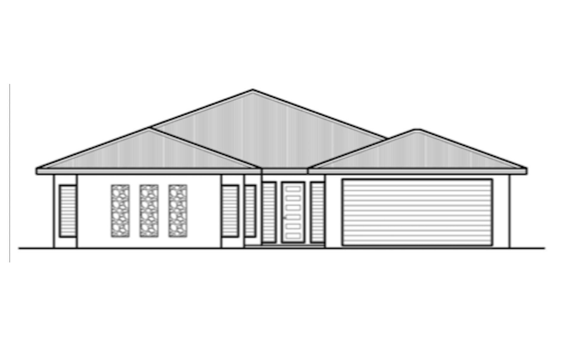 A Black and White Drawing of a House With a Garage — Ashlee Jones Homes in Gordonvale, QLD