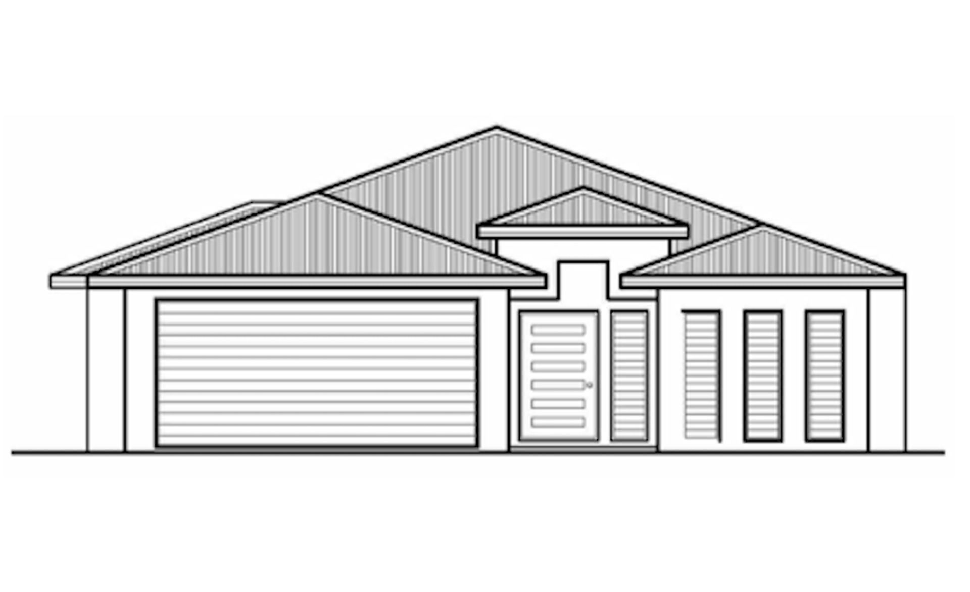 A Drawing of a House With a Triangle Roof — Ashlee Jones Homes in Gordonvale, QLD