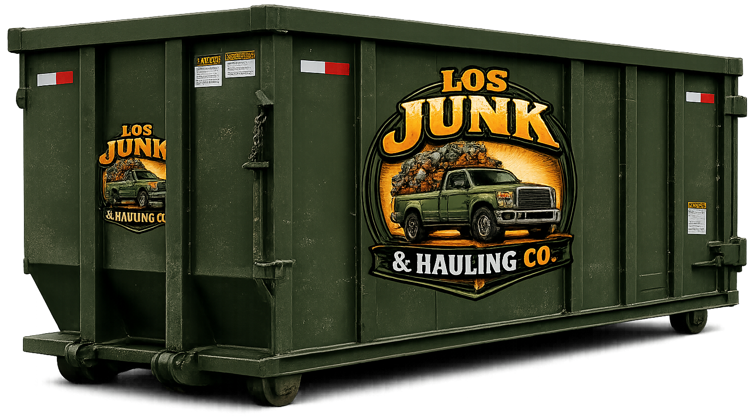 LOS Junk & Hauling Co. dumpster truck