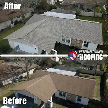 Florida home roof repair before and after transformation