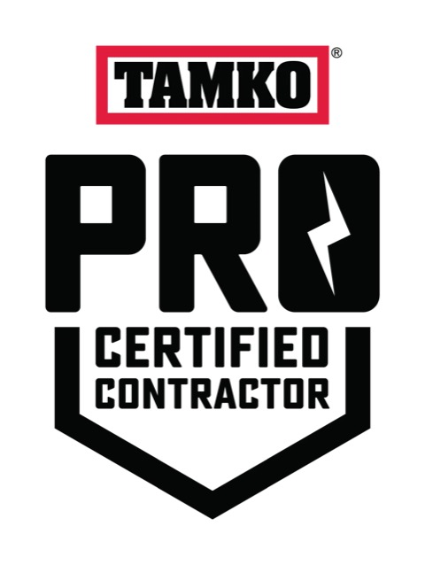 A tamko pro certified contractor logo on a white background.