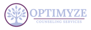 The logo for optimyze counseling services has a tree in a circle.