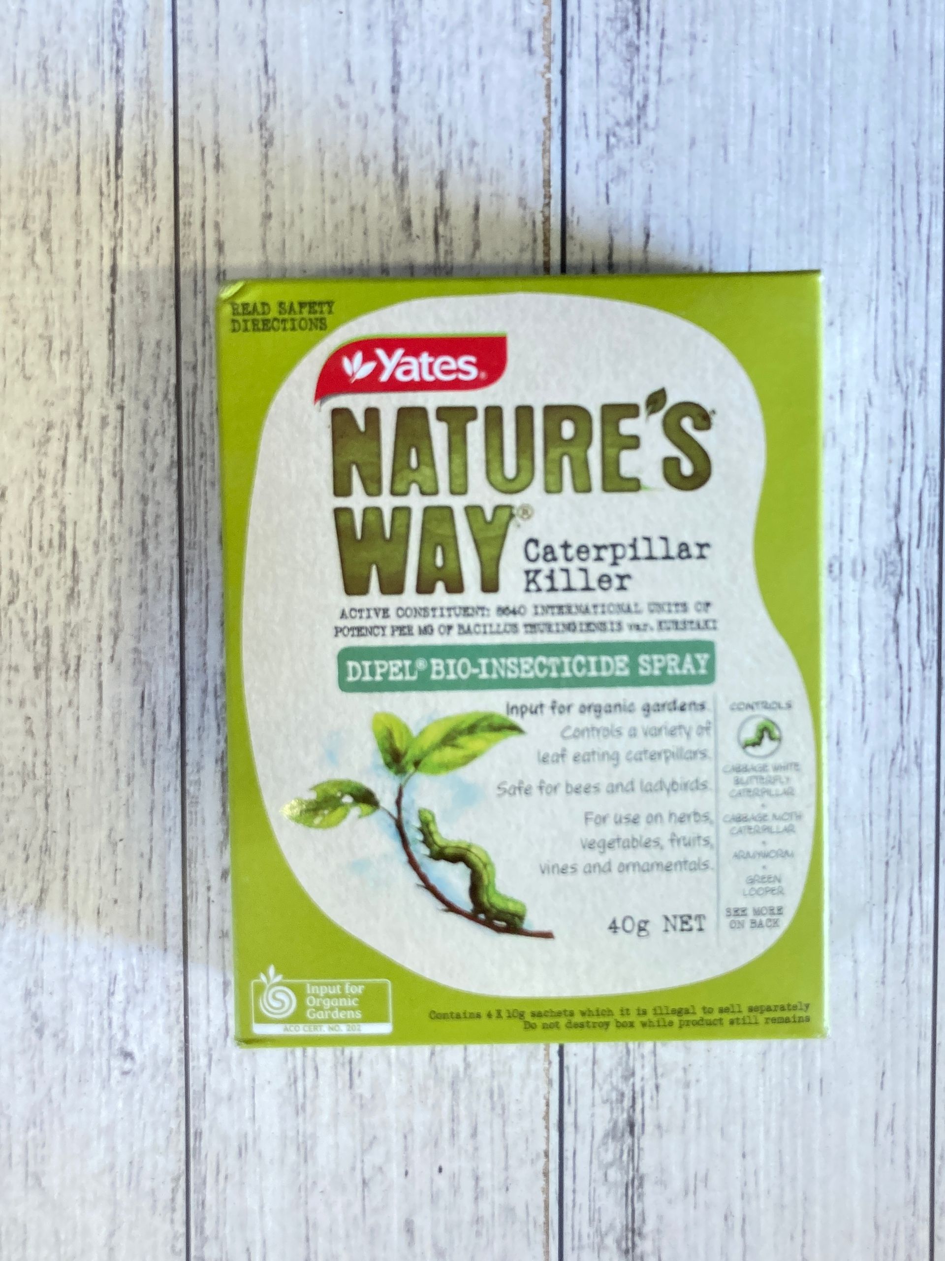 A box of nature 's way caterpillar killer spray