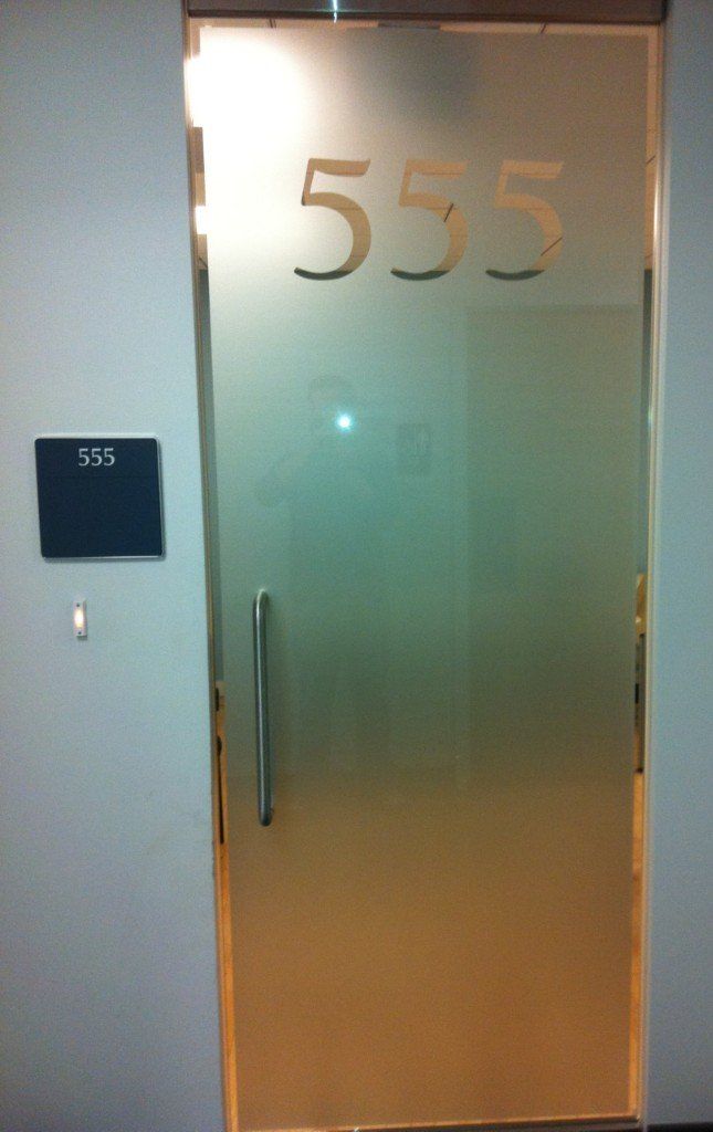 A door with the number 555 on it