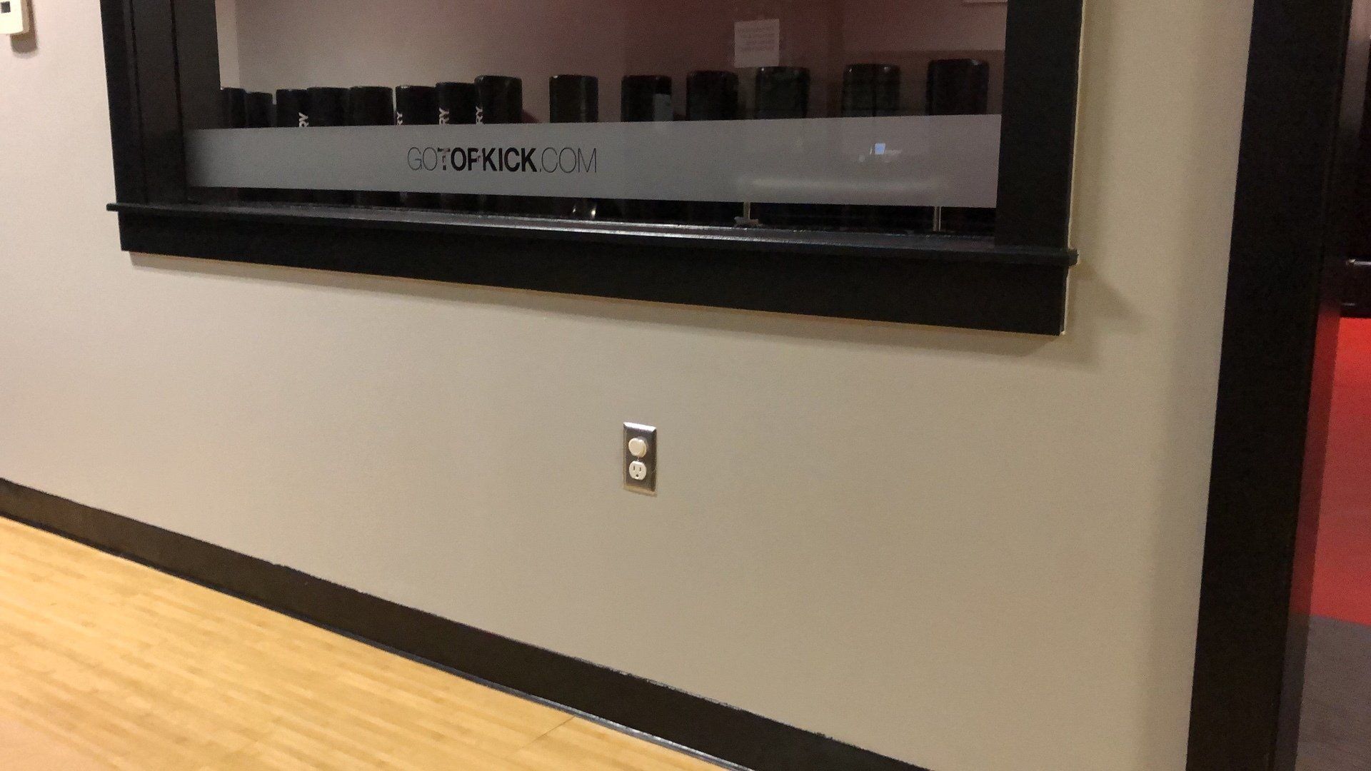 A window with a sticker on it that says u-box on it.