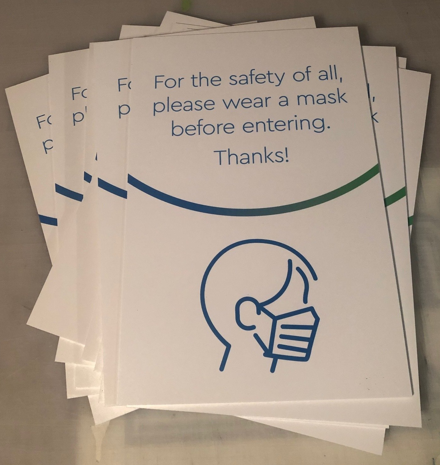 For the safety of all please wear a mask before entering thanks