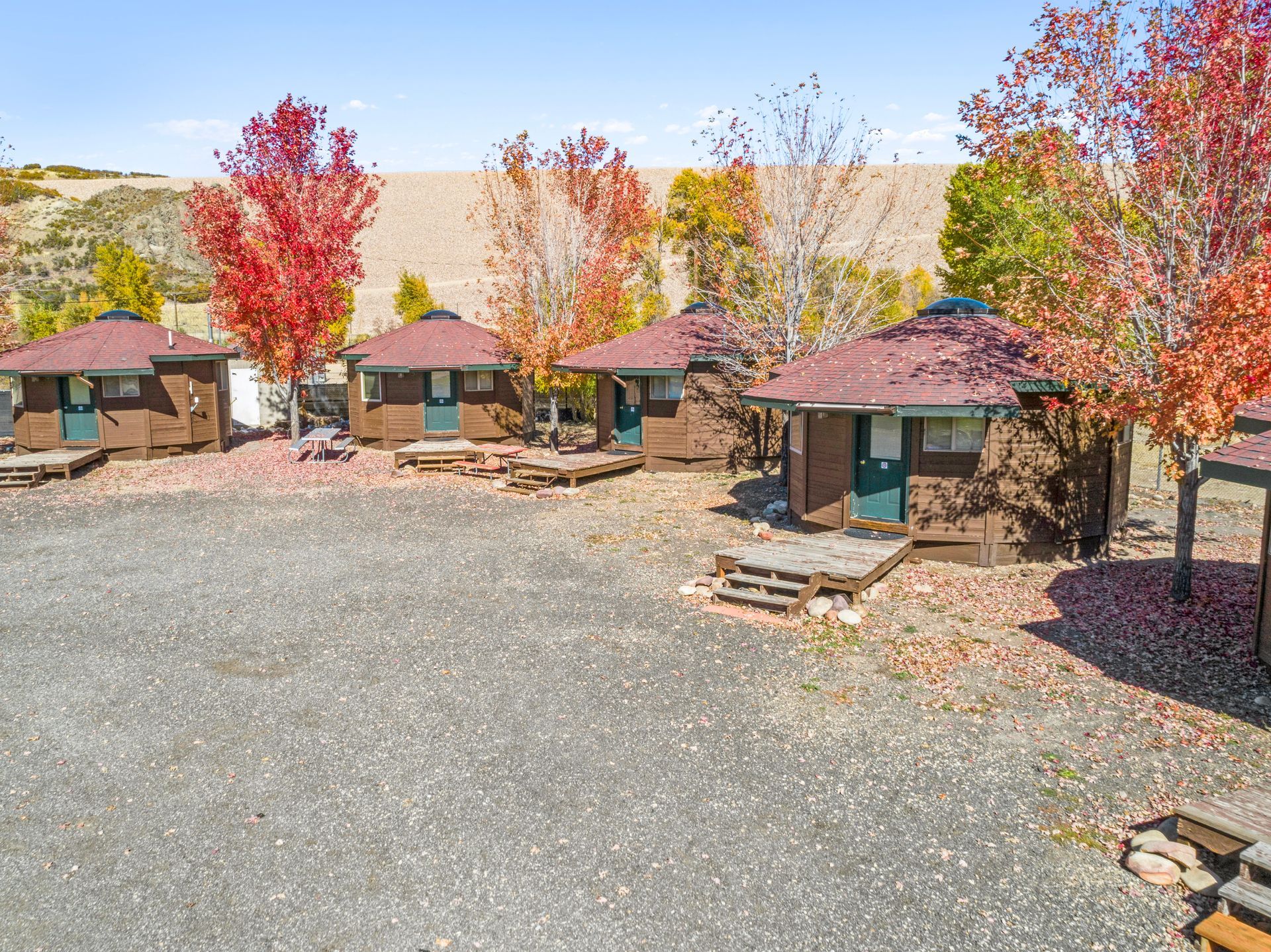 Yurts available to rent at Rivers Edge Resort.