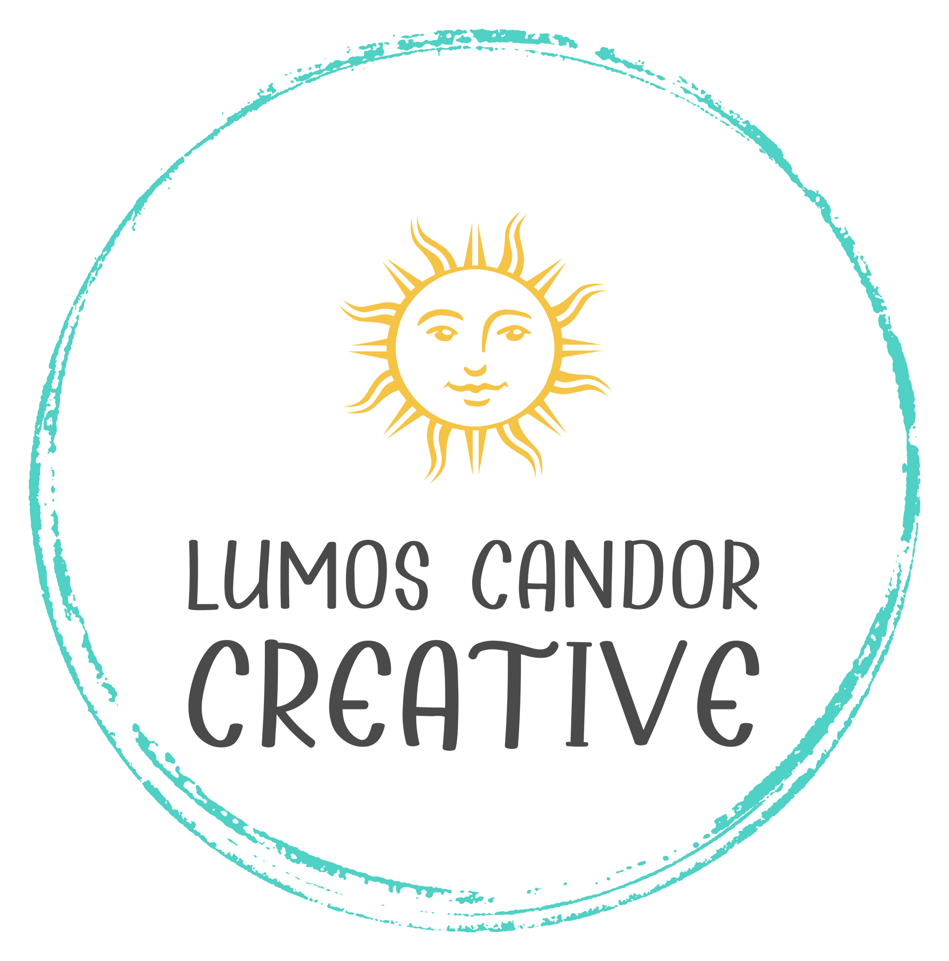 Logo for Lumos Candor Creative: a sun icon, text