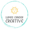 Logo for Lumos Candor Creative: a sun icon, text