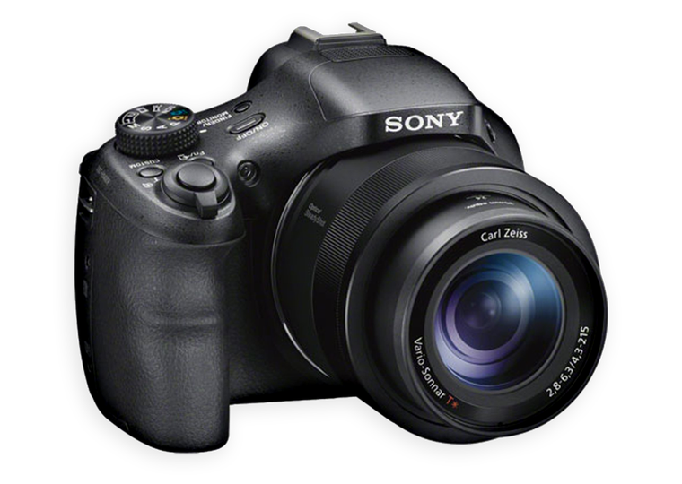 a black sony camera with a large lens