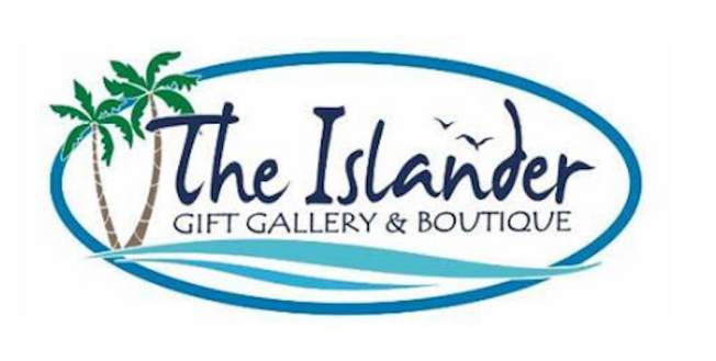 A logo for the islander gift gallery and boutique
