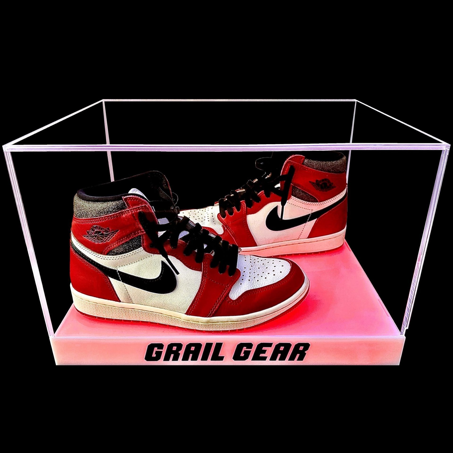 Grail Box with White Iridescent Base with Black Logo