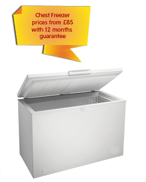Chest Freezer prices from £85 with 12 months guarantee
