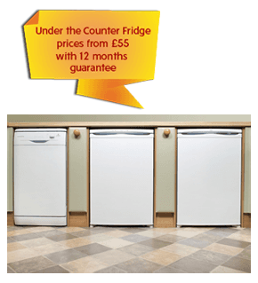 Under the Counter Fridge prices from £55 with 12 months guarantee