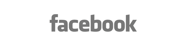 A black and white facebook logo on a white background