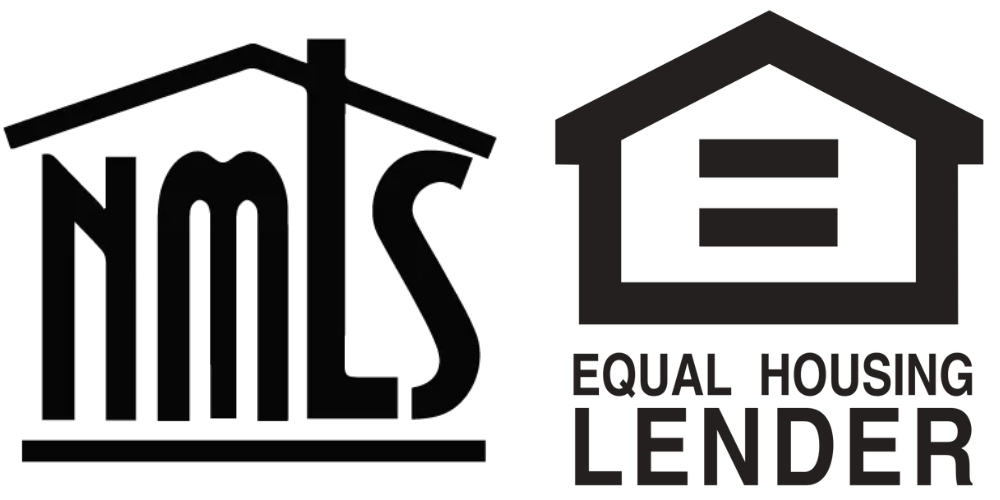 A black and white logo for nmls and equal housing lender