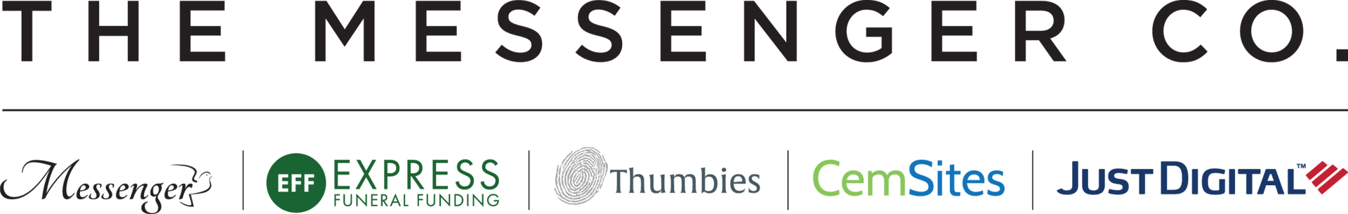 The Messenger Co. logo with the company's name and associated brands: Messenger, Bass-Mollett, Express, and Thumbies.