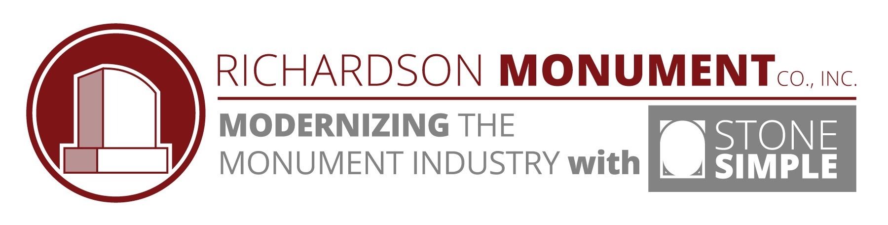 Logo for Richardson Monument Co., Inc. with a monument icon and