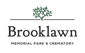 Brooklawn Memorial Park & Crematory logo: Text with a tree icon.