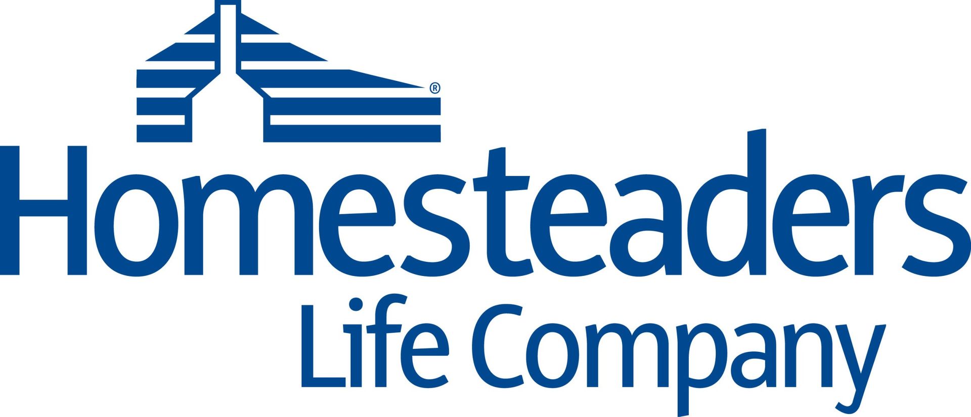 Homesteaders Life Company logo: a blue house with text 