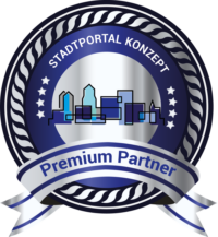 A logo for stadtportal konzept premium partner