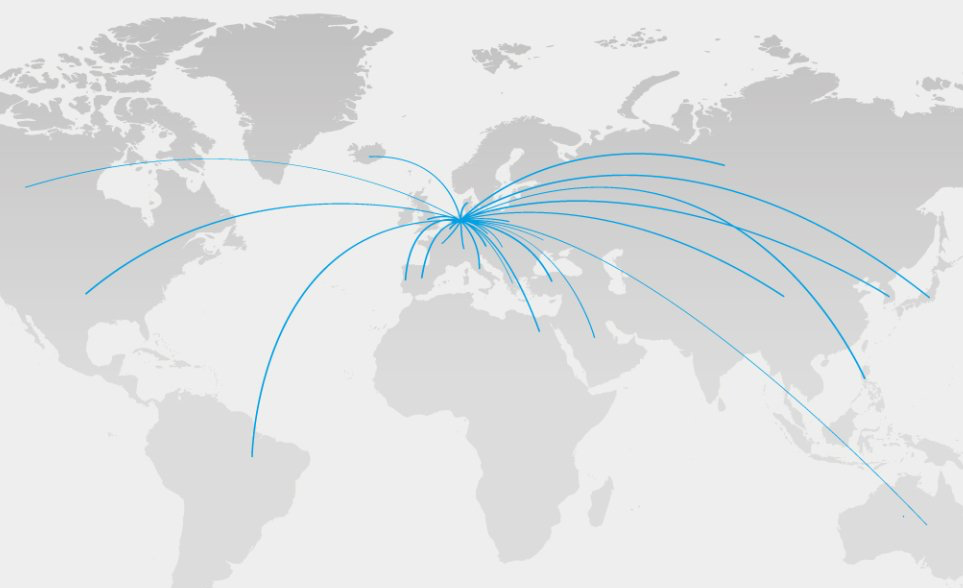 Weltkarte Auslieferung EMS FVK-Profile