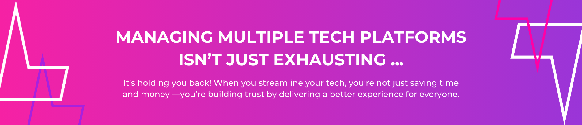 Text on a gradient purple and pink background: 