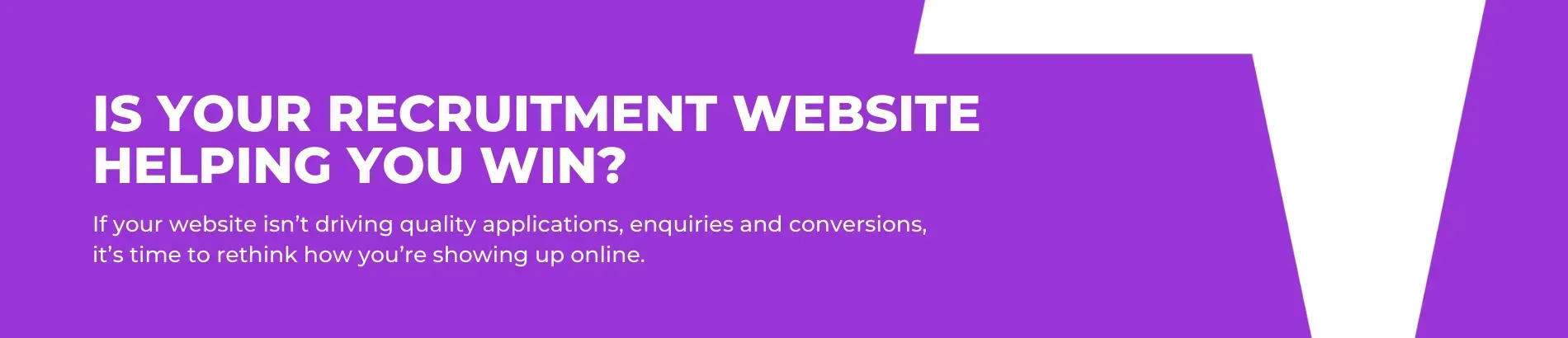 Purple background with white text: