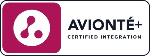 Avionté+ Certified Integration badge with purple logo and white text.