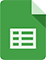 Google Sheets icon: Green document with a spreadsheet grid, white with a folded corner.