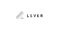 Logo for Lever: gray abstract design, with the word