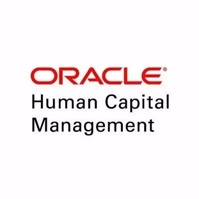 Oracle Human Capital Management logo in red and black text.