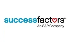 SuccessFactors logo: blue text with a red heart,