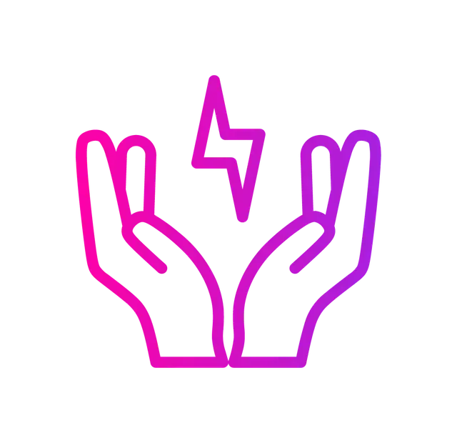 Magnifying glass over a document, pink and purple gradient.