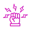 Purple fist with lightning bolts radiating outward.