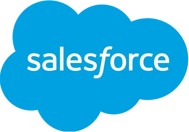 Salesforce logo: Blue cloud with the word