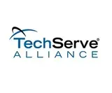 TechServe Alliance logo: blue text with arch over 