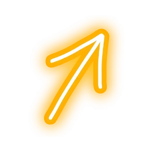 Yellow neon arrow pointing upwards.