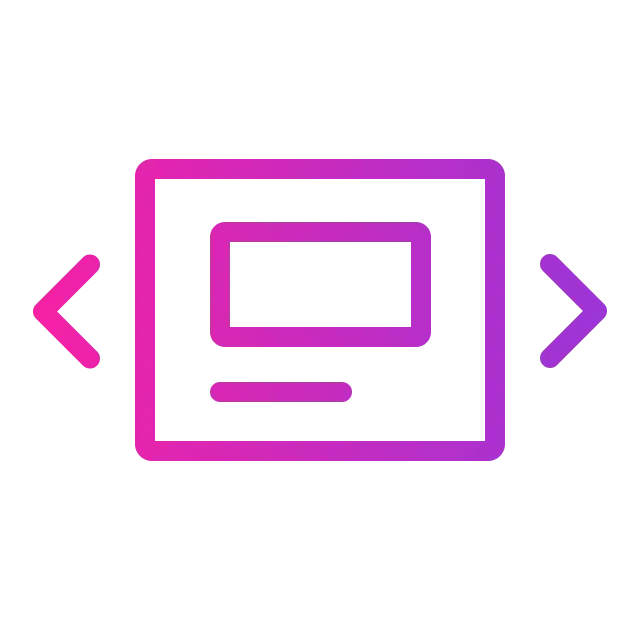 Square interface with arrows for scrolling.