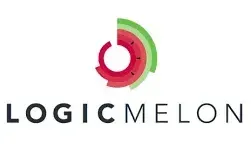 Logo of LogicMelon: Abstract watermelon slice icon above the company name in dark text.