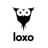 Black and white logo of an owl with large eyes above the word