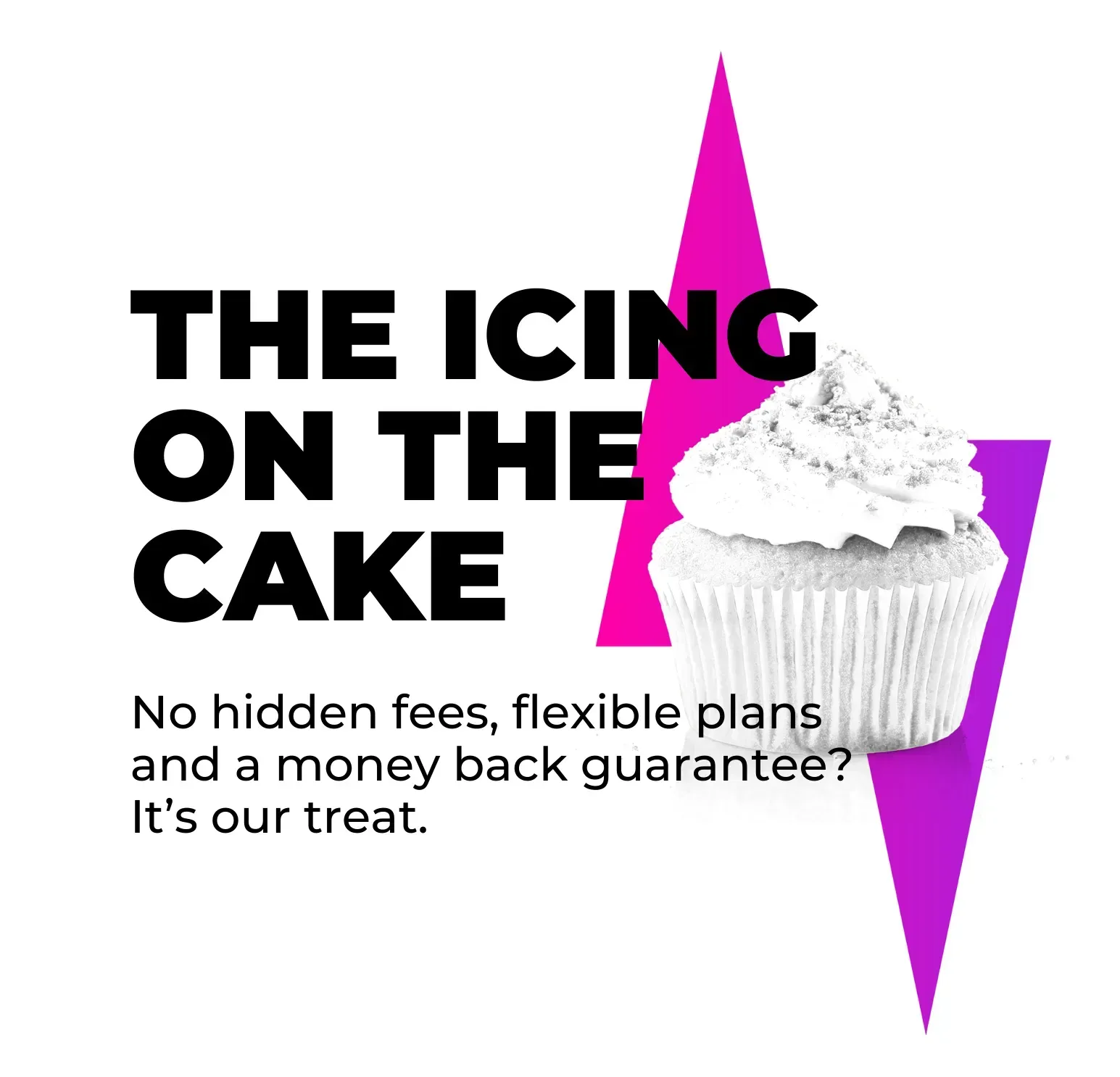 A cupcake with the text 